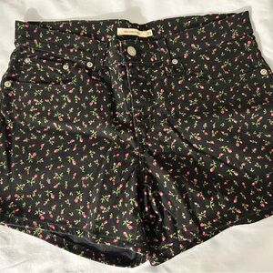 Levi's High Waist Black and Red Statement Shorts